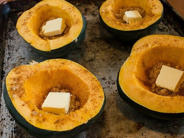 Gem Squash with Cinnamon Butter